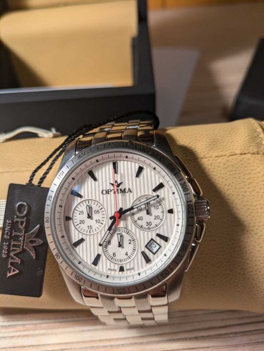 Zegarek męski Optima - Swiss Chronograph - OSC377-SS-1
