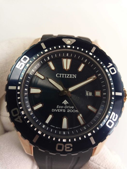 Японские мужские 200м дайверские часы Citizen Eco-Drive BN0196-01L