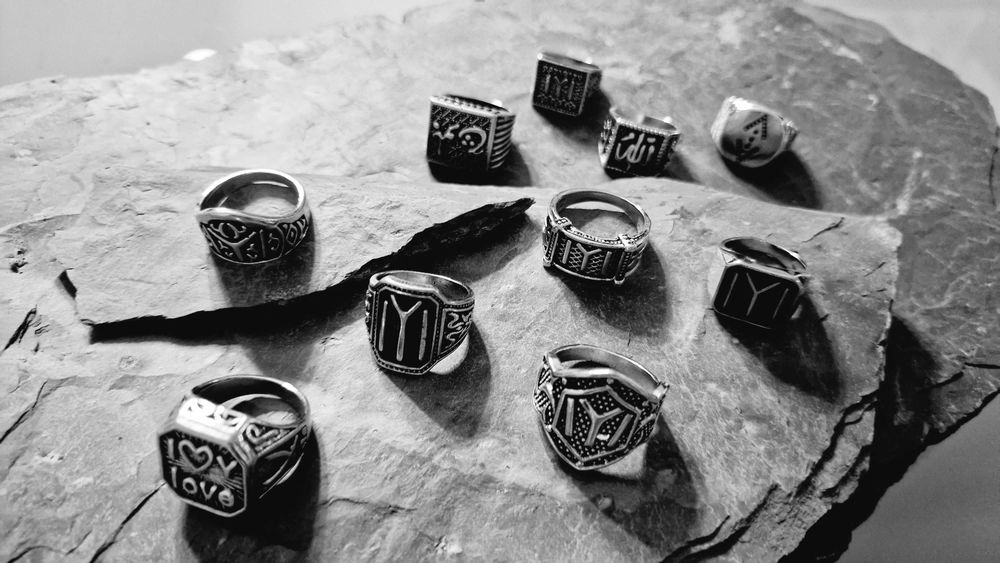 Anéis masculinos liga de aço homem motard