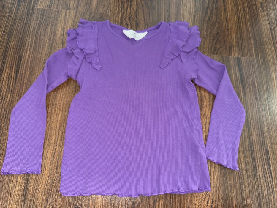 Fioletowa bluzka prążek 110 116 H&M