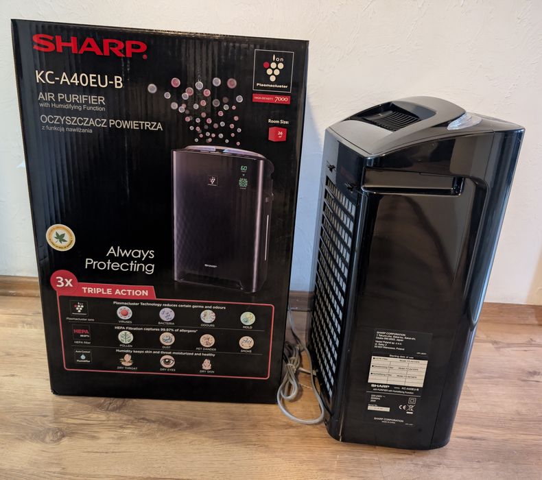 Oczyszczacz powietrza SHARP KC-A40EU-B bardzo mało używany