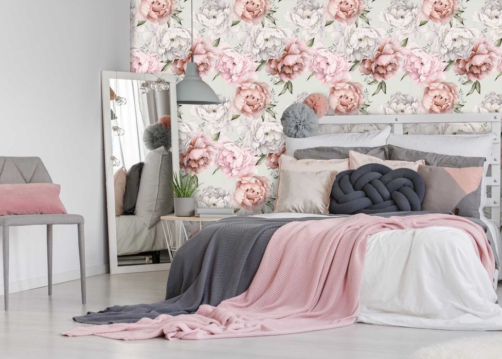 KUP 3 ZAPŁAĆ MNIEJ Tapeta kwiaty Natura Pastele Białe Róż 3D Na Ścianę