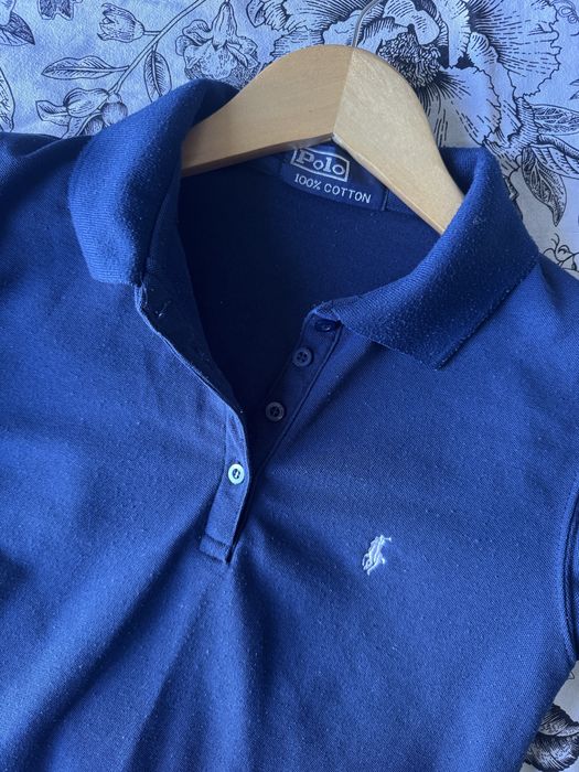 Поло Ralph Lauren синє жіноче, розмір S, 100% бавовна