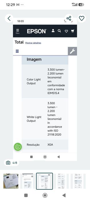 Projetor Epson EB-E01, pouco usado