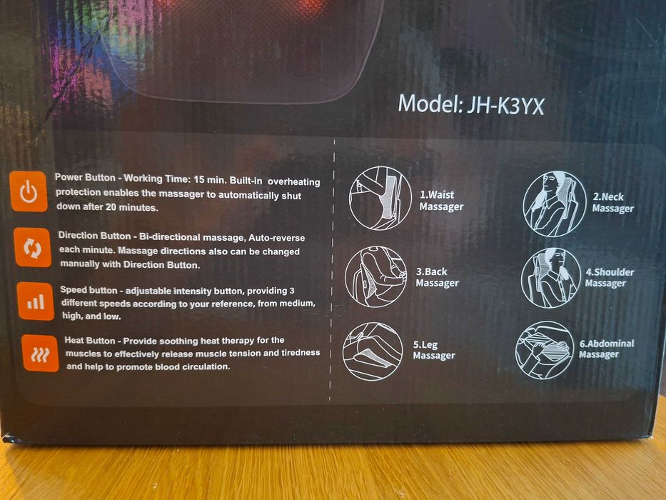 Masażer Shiatsu karku i pleców Brelley BS18 z pilotem i podgrzewaniem