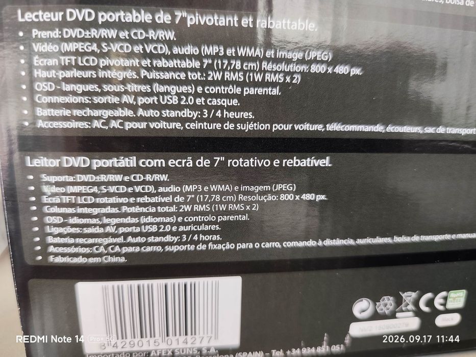 Leitores de DVD portáteis Sunstech