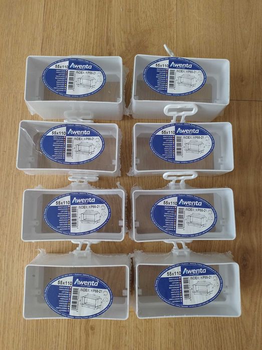 AWENTA wentylacja 55x110mm:kanały płaskie, łączniki, kolana łącznikowe