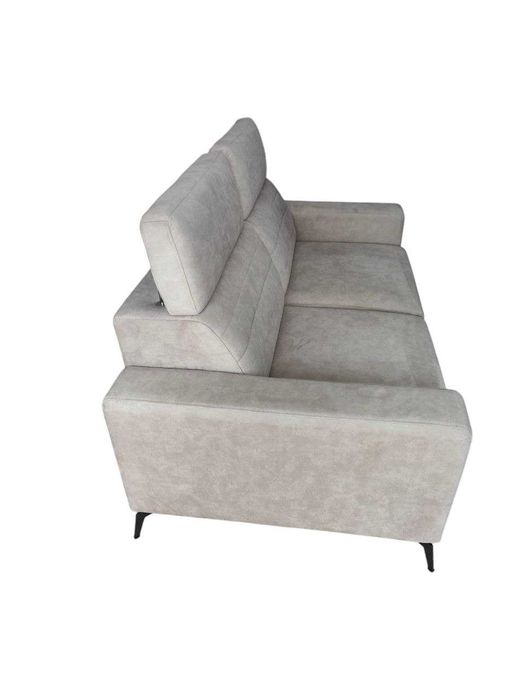 Piękna Nowoczesna, beżowa sofa kanapa 3 osobowa regulowane zagłówki