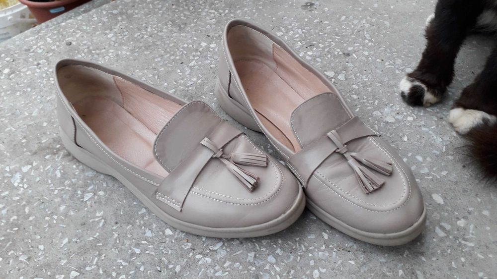 Лофери беж, шкіра