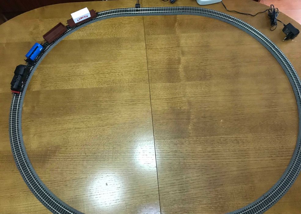 Set ferromodelismo, comboio a vapor H0 (HO) Piko com linha balastrada