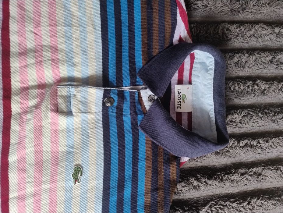 Чоловіче поло Lacoste — яскравий смугастий дизайн
