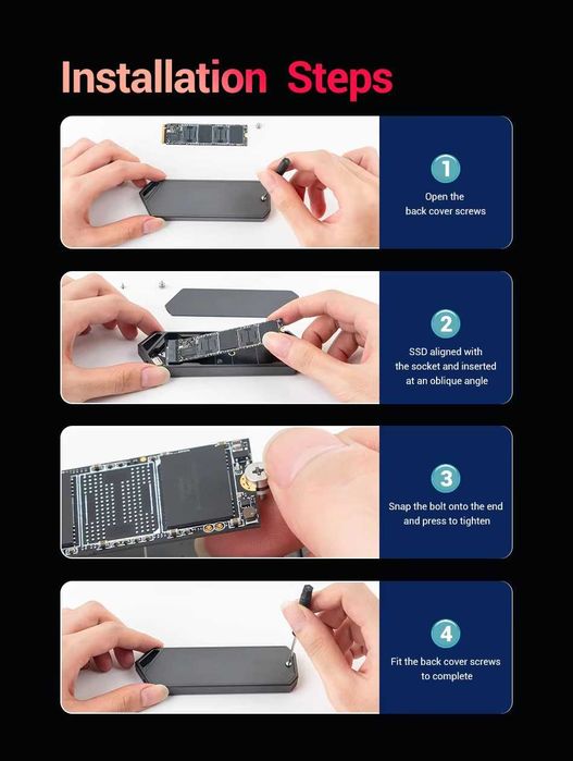 Зовнішня кишеня UnionSine 10Gbps M.2 NVMe SSD to USB 3.2 адаптер