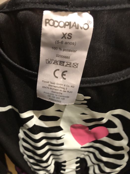 Vestido de Halloween (brilha no escuro)