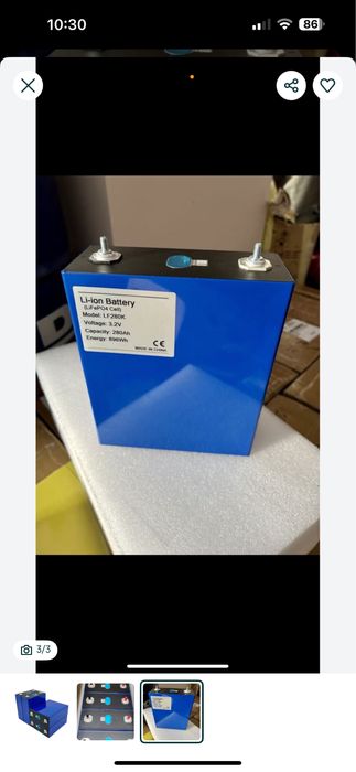 LiFePO4 комірки EVE 280Ah (LF280K) Оригінальні, Grade А, нові. л