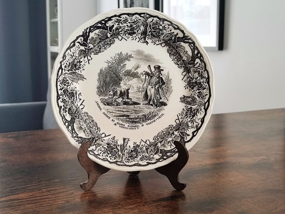 Villeroy & Boch talerz #4 dekor myśliwski „Hunting Satire” SAAR, 1952+
