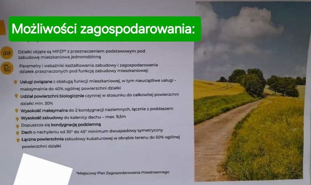 Działka Budowlana /OBJĘTA PLANEM MIEJSCOWYM !!!5 minut do jeziora