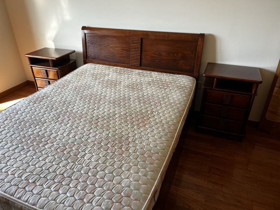 Conjunto cama estilo Ethan Allen - Cayman + Movel TV + Colchao + mesas