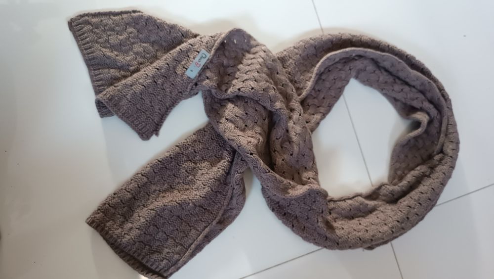 Szalik damski t.k. Maxx brąz Boho pleciony