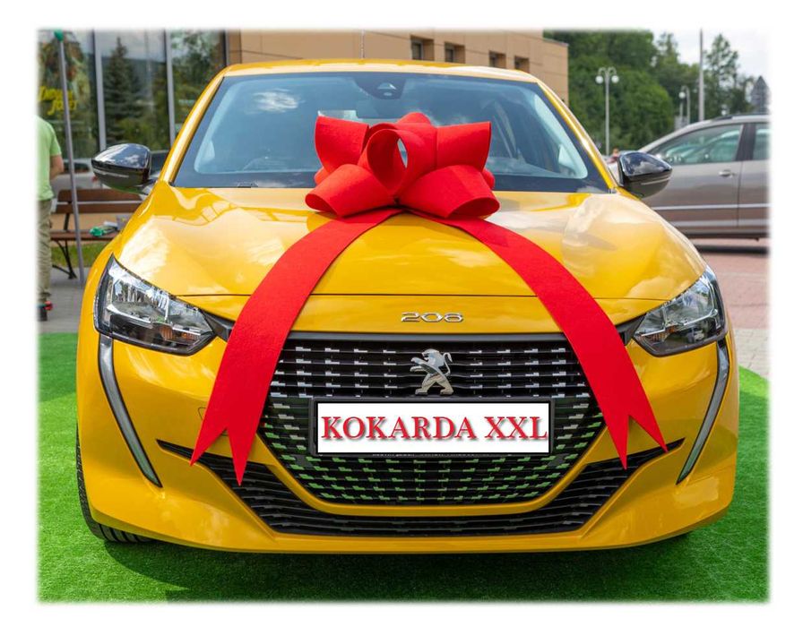 Piękna DUŻA czerwona kokarda na samochód prezent auto