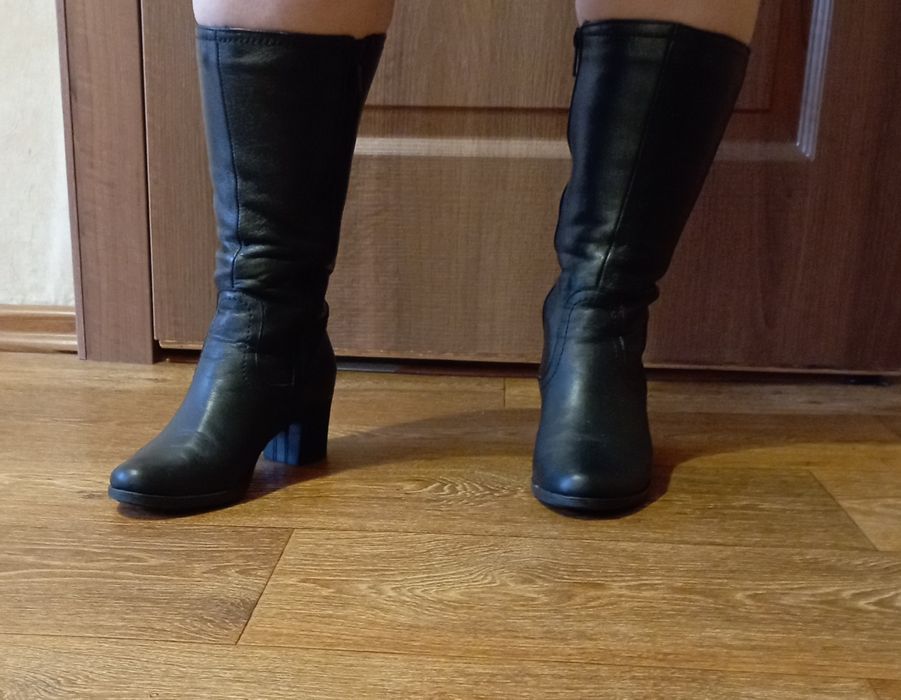 Сапоги весна осень натуральная кожа