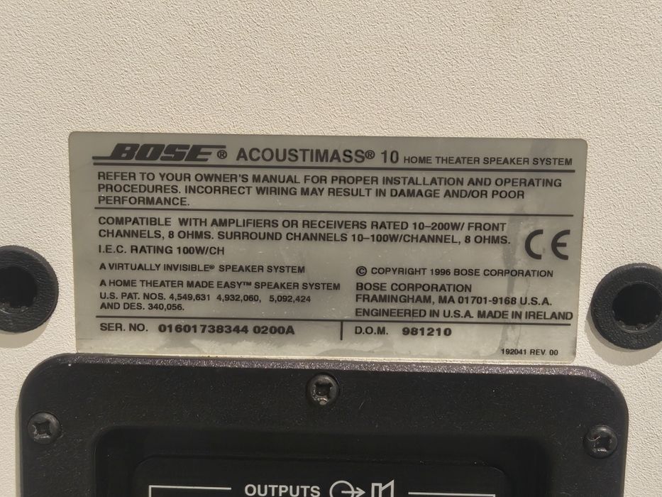 Bose Acoustimass 10 subwoofer flagowy pasywny model