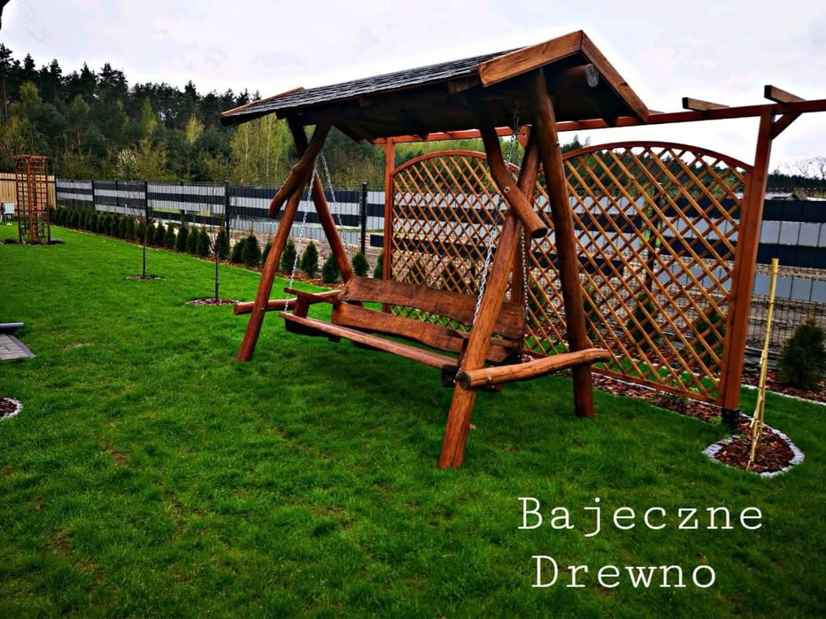Hustawka ogrodowa debowa + siedzisko olcha (Bajeczne Drewno)