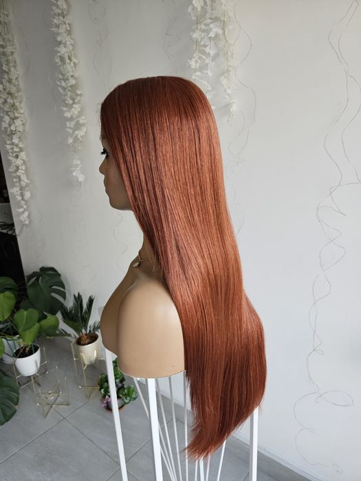 Długa ruda peruka premium Inka lace front naturalny efekt