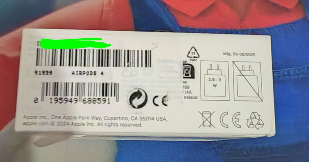 Airpods 4 Caixa, selados, novos