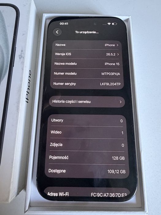 iPhone 15 128gb Black Nowa Bateria 100%