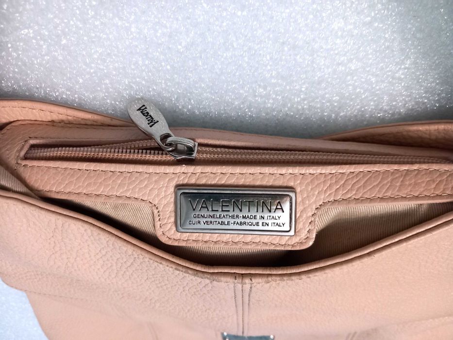 Torebka skórzana VALENTINA ITALIA skóra kremowa pojemna