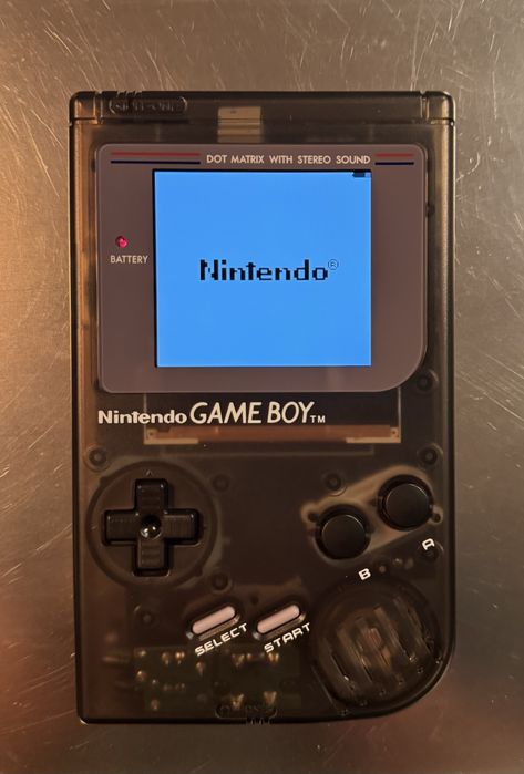 Game Boy Classic Custom CLEAR BLACK | Nowy Ekran IPS 3.1" LAMINOWANY | Unikat!