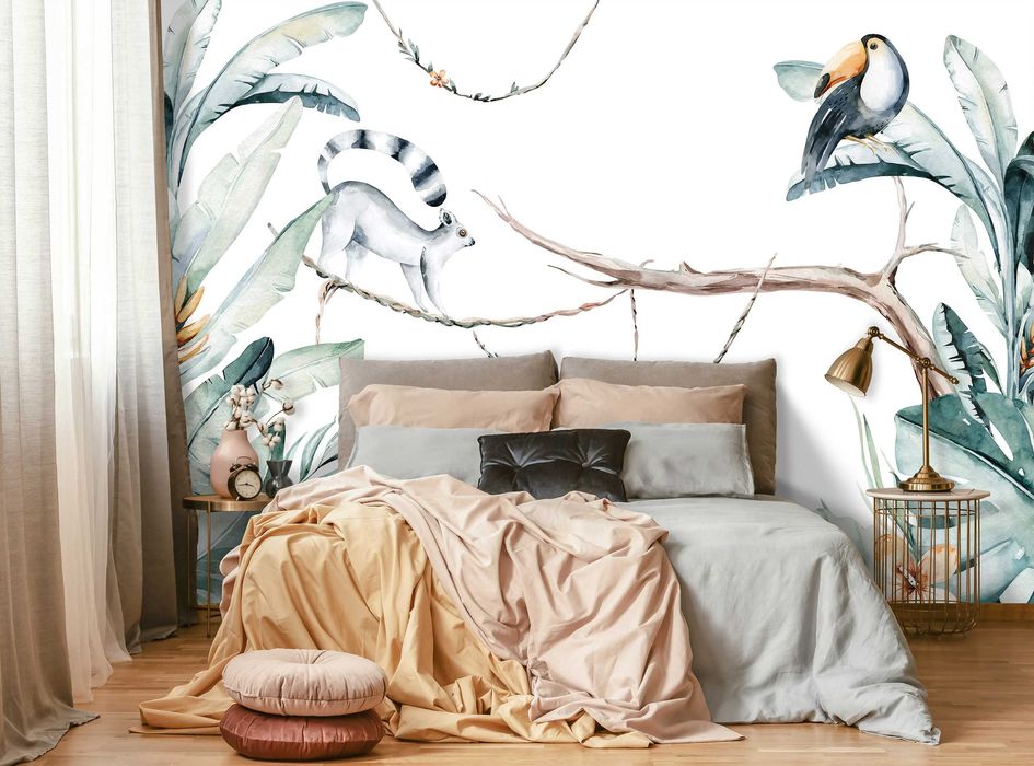 Fototapeta Las Tropikalny Natura Lemur 3D Twój Rozmiar + KLEJ