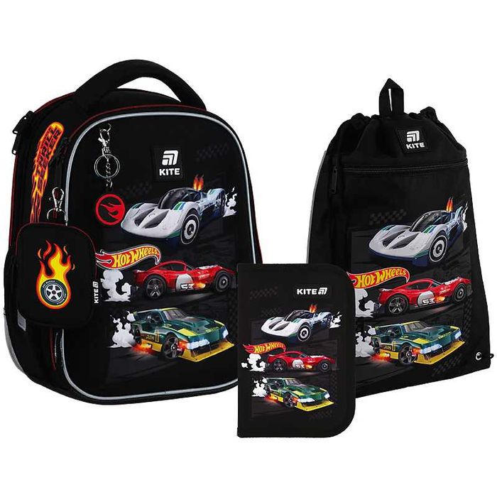 Набір 3 в 1 Kite Hot Wheels SET_HW25-555S (рюкзак, пенал, сумка)