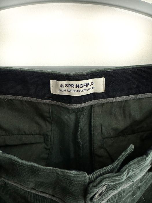 Calça de veludo cotelê marca Springfield – Verde - (38)