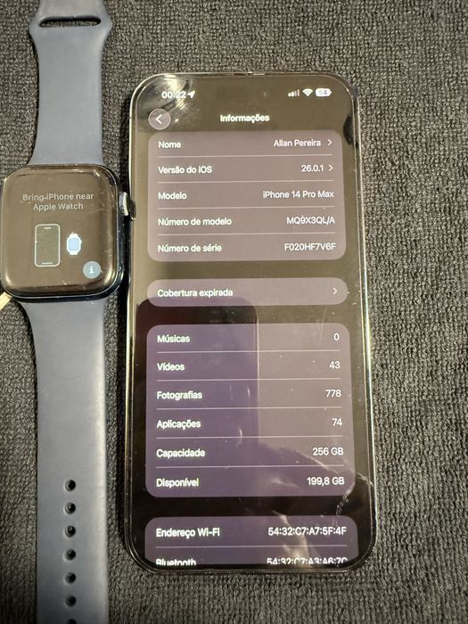 Iphone 14 Pro Max 256GB + Apple Watch Serie 6 GPS