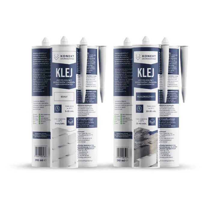 Klej Silikon do ogrodzeń betonowych betonu stal drewno kamień ceramika