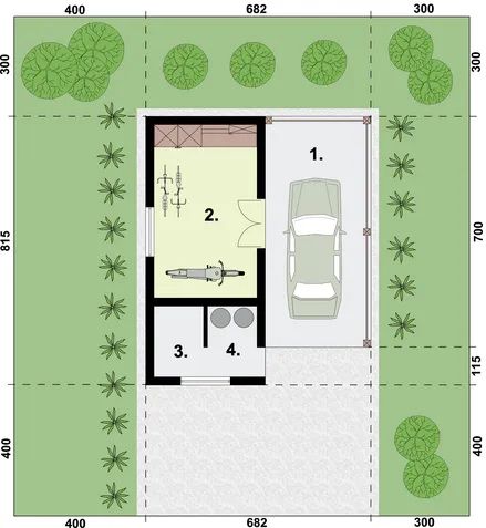 Projekt budynku G278 wiata garażowa SLN1727