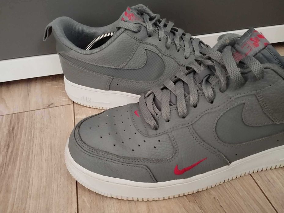 Nike Air Force 1 Low LV8 Smoke Grey Red Reflective Swoosh 46