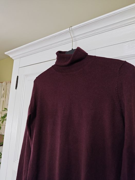 Śliwkowy golf sweter z wełną, Montego, rozmiar S