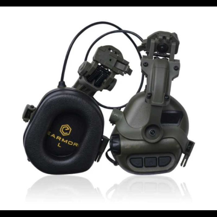 Кріплення адаптер "Чебурашка" для активних навушників на шолом. Олива.