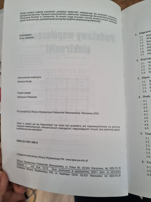 Podstawy współczesnej elektroniki Wojciech Wawrzyński