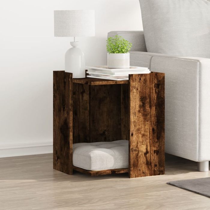 Vidaxl Szafka Na Kuwetę, Przydymiony Dąb, 42X42X51 Cm