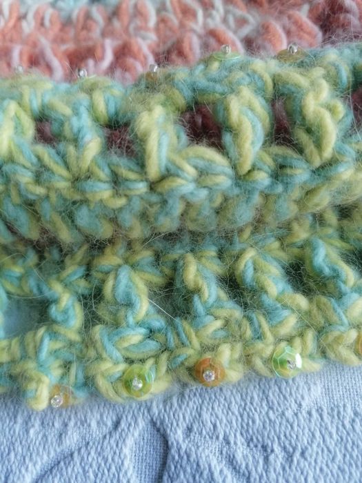 czapka ażurowa z mieszanki wełny i akrylu