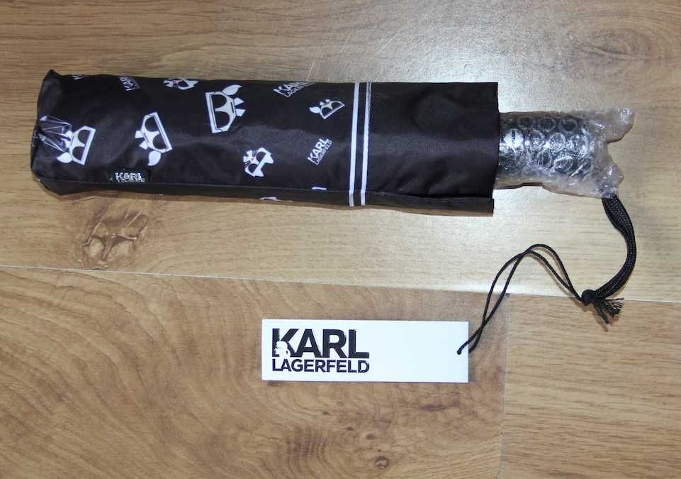 Parasol Karl Lagerfeld parasolka czarna kot kotki kotek biały białe