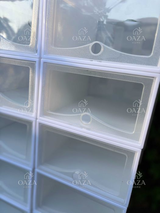 Zestaw 10 Pudełek Organizerów na Buty z Klapką Szare