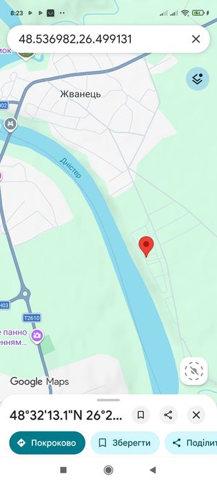 Земельна ділянка 12 сот. під дачу біля р.Дністер