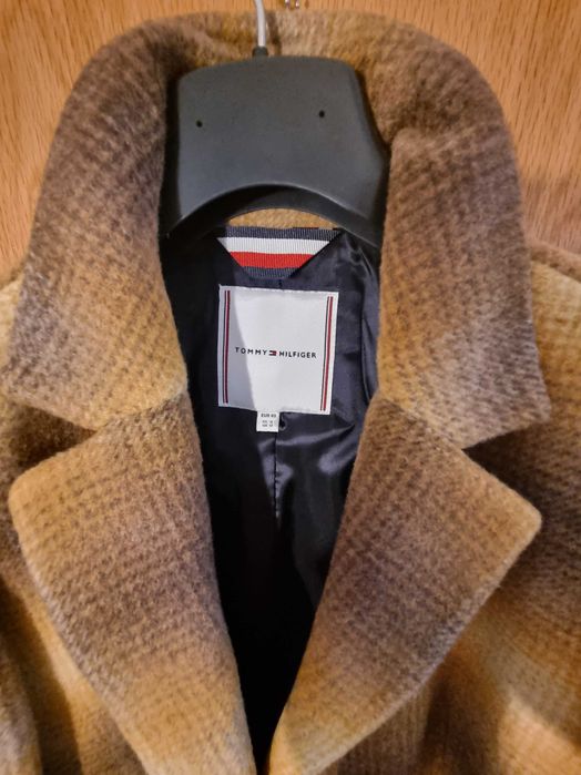 Casaco com mistura de lã, amarelo e castanho TOMMY HILFIGER