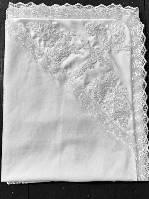 Крижмо покривало подвійне з вишивкою дитяче накидка хрестильна в храм