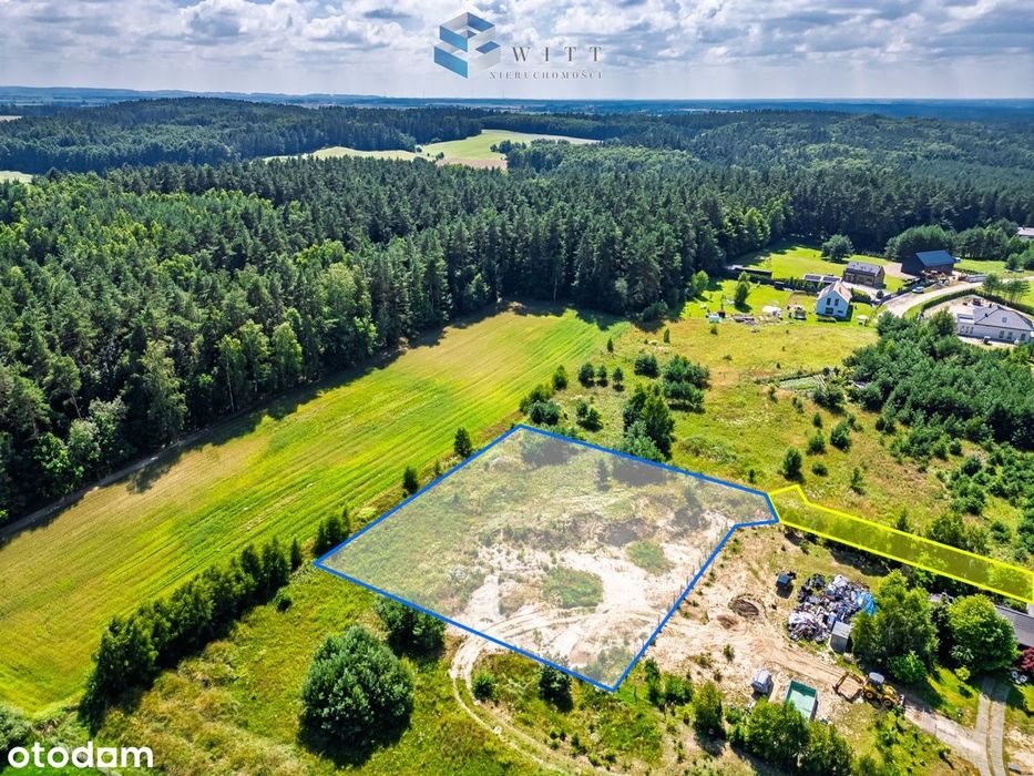 Działka 3370 m² przy lesie|WZ na dwa domy|Tyrowo
