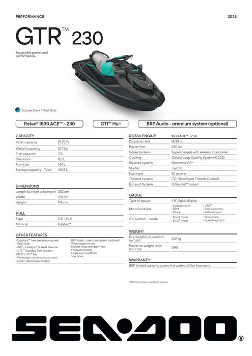 Nowy Sea-Doo GTR 230 | 2026
